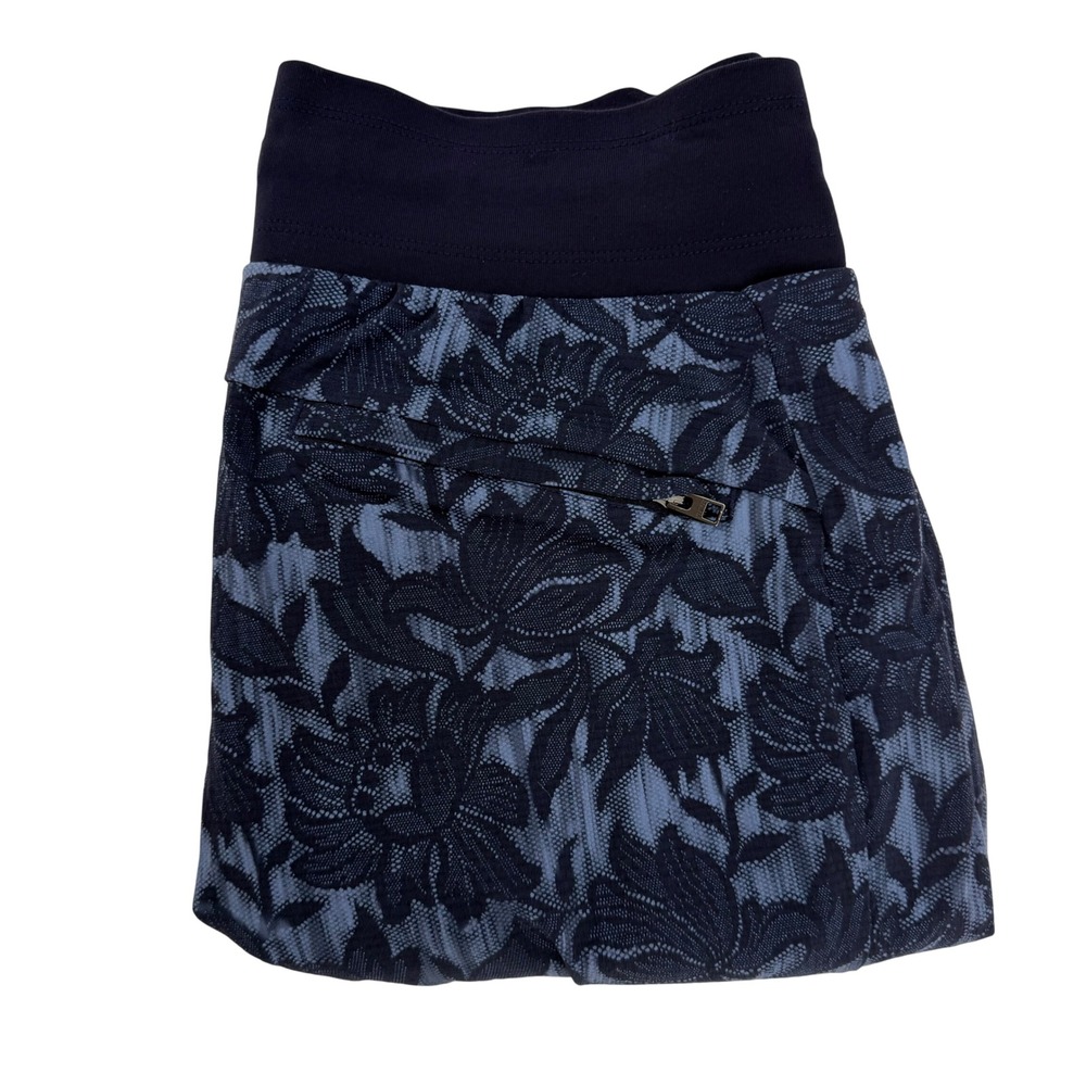 Athleta Trekkie North Jogger Pants Floral Print Zipper Pockets Blue Women's Sz 4